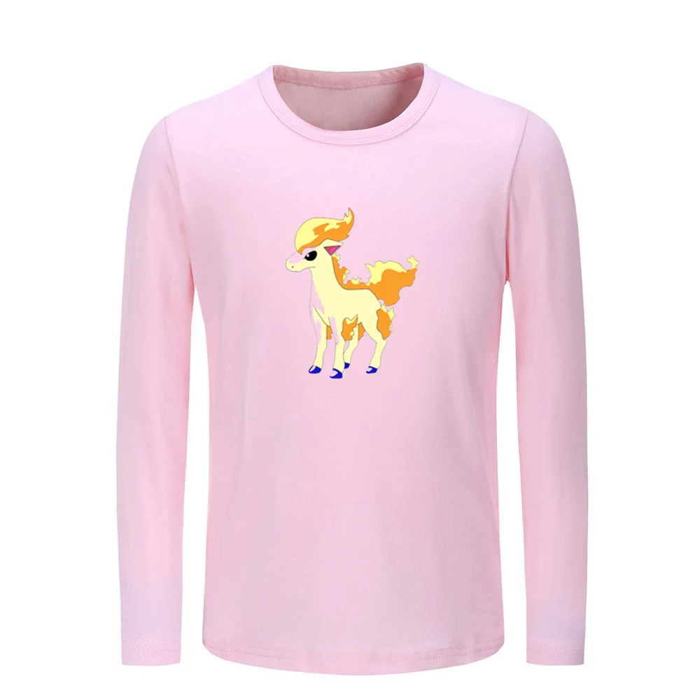 Милые детские футболки с рисунком Pokemon Ponyta Don't Touch Me Prairie wolf Детские футболки с графическим принтом топы для мальчиков и девочек, рождественский подарок - Цвет: JeKP964C