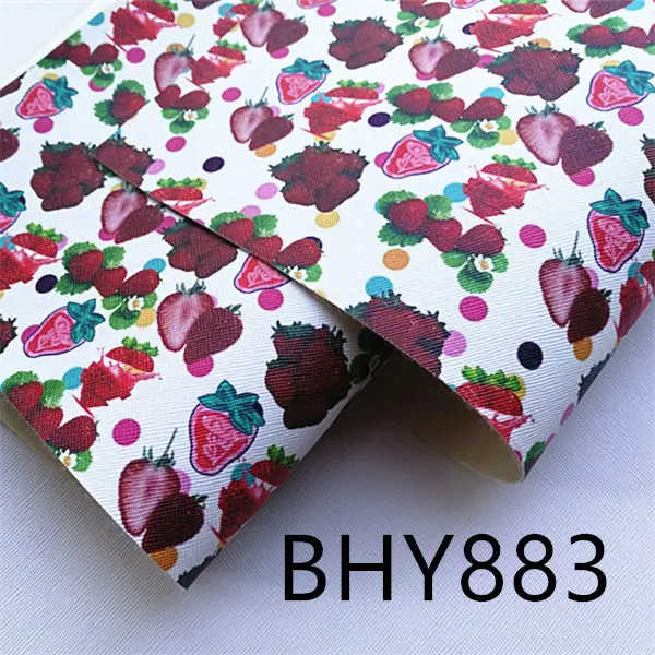 BHY883 A4 20*33 см мультфильм фрукты печать синтетическая кожа винил ткань BHY880 - Цвет: BHY883