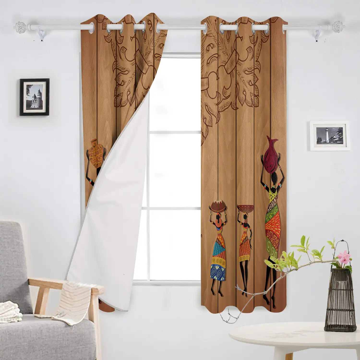 cortina de ventana africana moderna para mujer articulos de decoracion para sala de estar dormitorio cocina cortinas para sala de estar