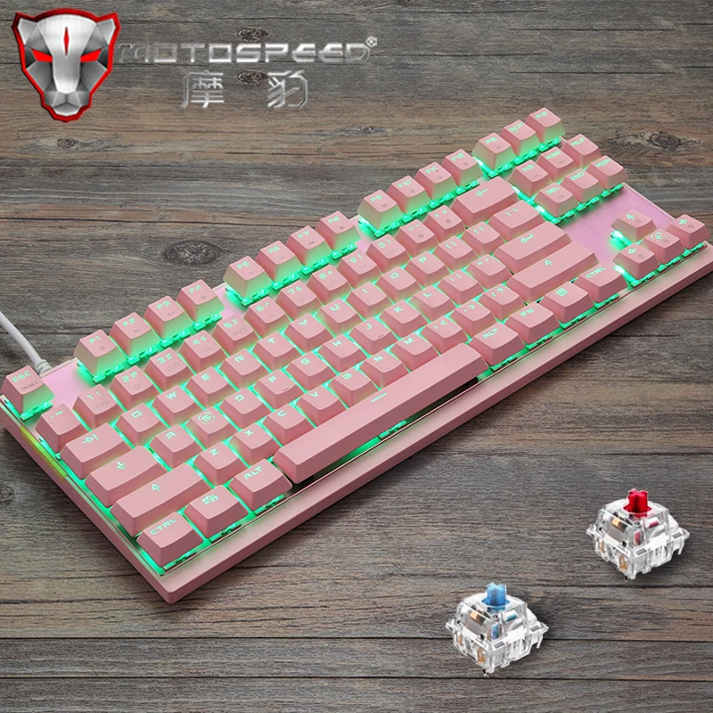 

Genuine Motospeed K82 English/Russian Mechanical Gaming Keyboard RGB LED Backlight USB Wired 87 Keys Keyboard For computer gamer