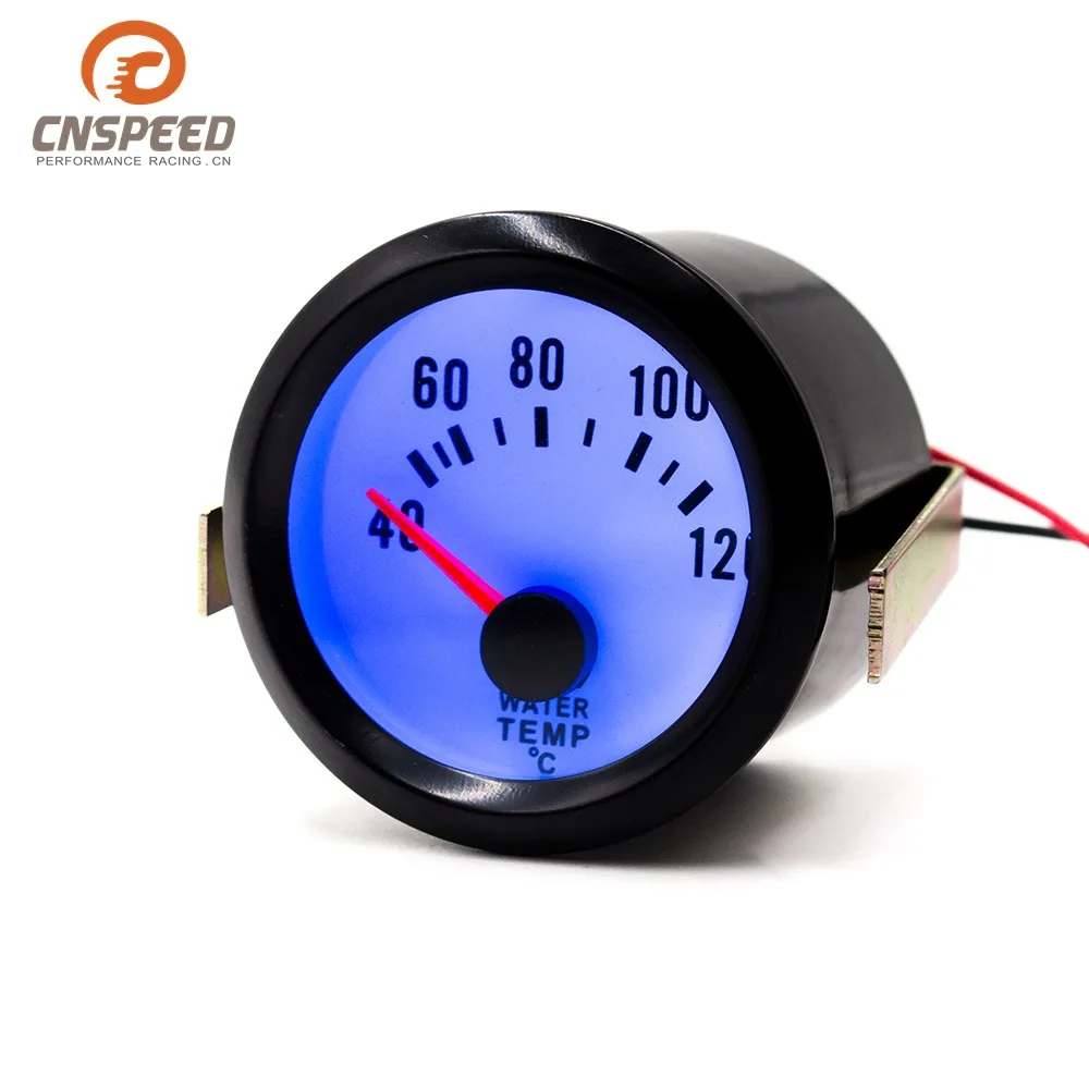 Car Modified Instrument Water Thermometer 40-120c 2-Inch(52 Mm) Flour Blueray Black Shell