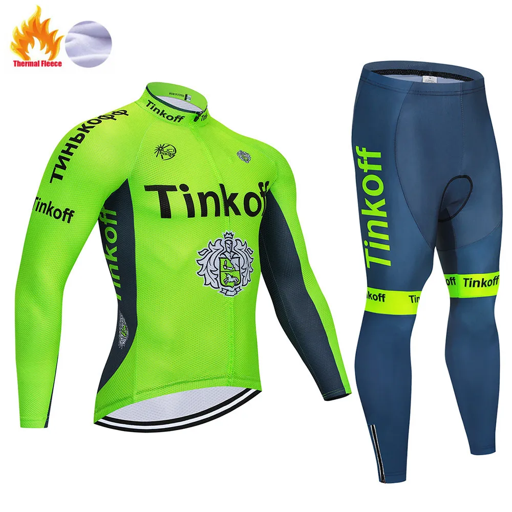 Горячее предложение Tinkoff зима термальный флис Велоспорт Джерси кофты с длинным рукавом Велоспорт комбинезон велосипедный набор велосипедная одежда - Цвет: 9