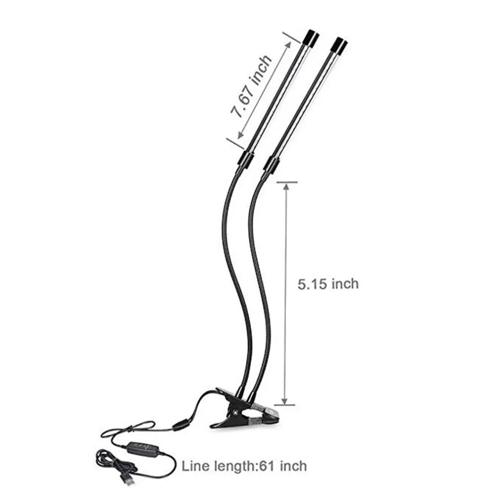 Временная секция теплицы растение заполняющий свет клип свет двойной головкой мякоть светодиодный рост растений профессиональный красный синий свет