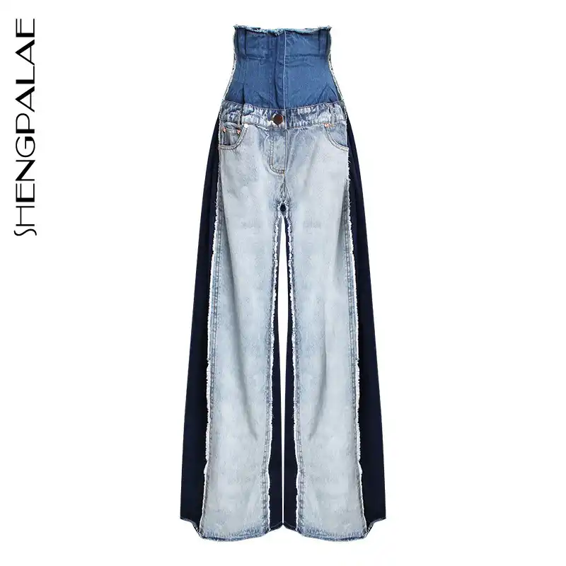 women's patchwork denim jeans