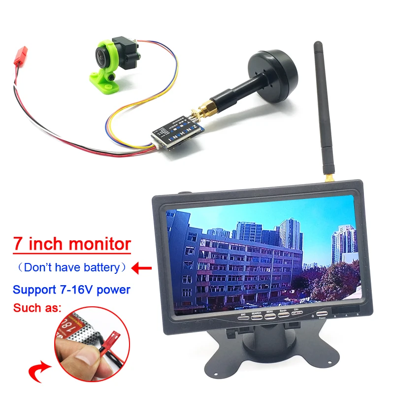 5 8G 40CH 600 мВт Передатчик Видео с КМОП-матрица 1000TVL fpv Камера и 7 дюймов TN HD FPV монитор