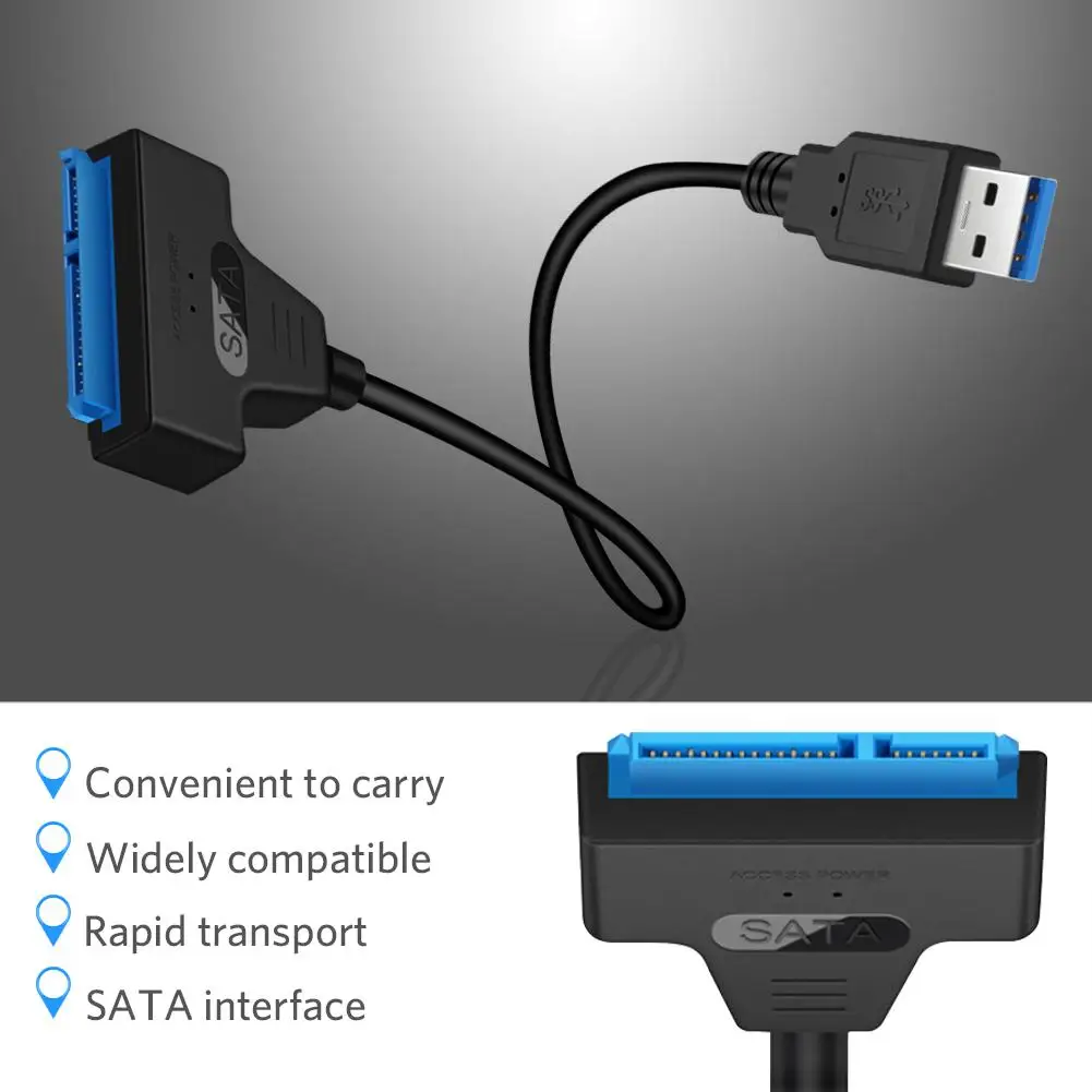 USB 3.0 to SATA7+15pin Hard Disk Cable Converter 2.5 Inches SSD HDD SATA Adapter Accessories &amp Parts |