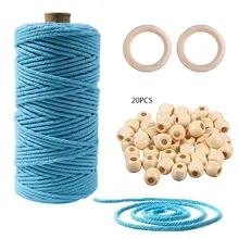 Kit de cordon en coton Durable de 3mm, corde en macramé faite à la main, tapisserie de bricolage, fil de Textile torsadé à tricoter, fournitures pour la maison