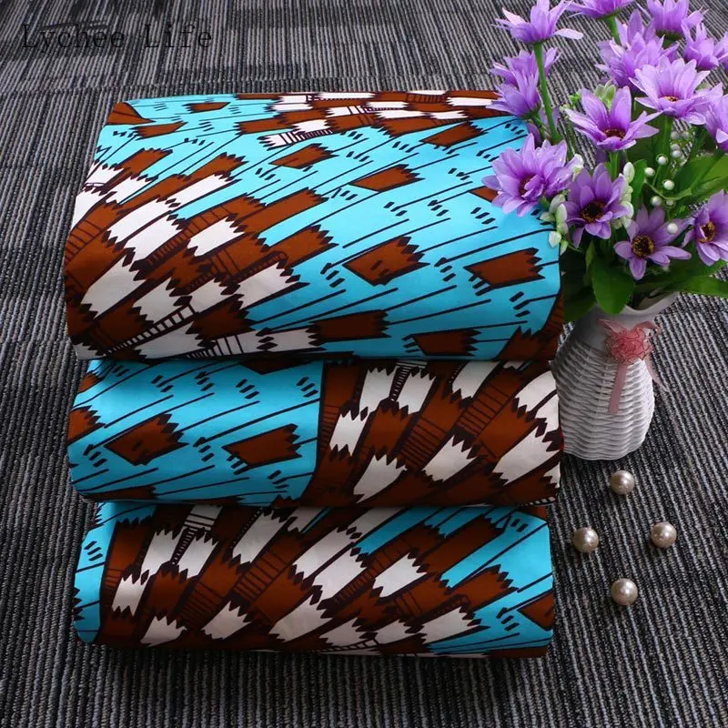 Lychee Life, 1 ярд, Анкара, Африканский полиэстер, восковая ткань с принтом, геометрический узор, швейная ткань для лоскутного платья, сделай сам, рукоделие