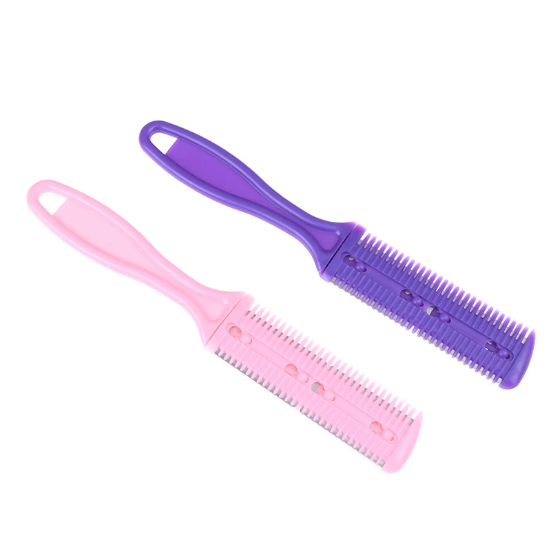 NEW 1pcs DIY Trimmer Inside With Blades Hair Brush Hair Razor Comb Handle Hair Razor Cutting Thinning Comb Home Color Random