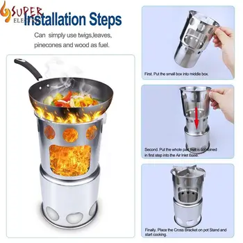 

Portable Burning Stove Pocket Folding Camp Stove Mini Fire Spout Barbeque Safety & Survival Z0613