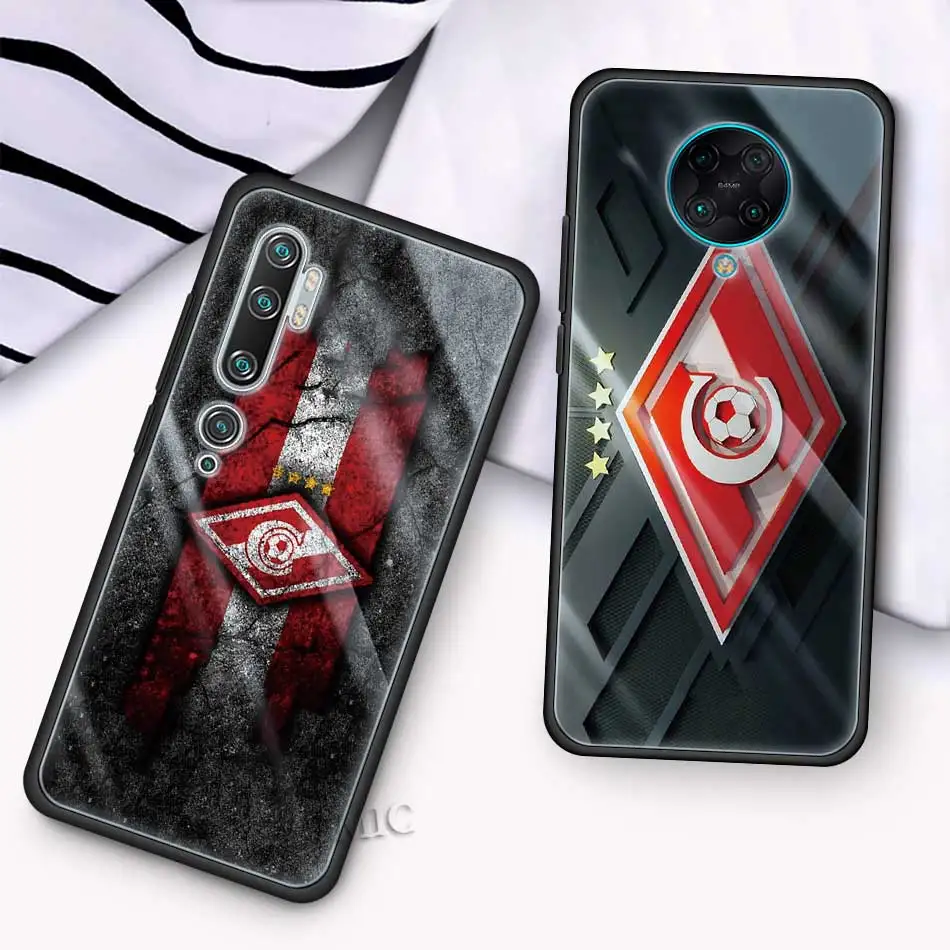 Russian Spartak Moscow Football Glass Case for Xiaomi Redmi Note 9S 8 K40 Mi 11 Poco X3 NFC 9 8T 9T 10T Pro 10 Lite Phone Cover