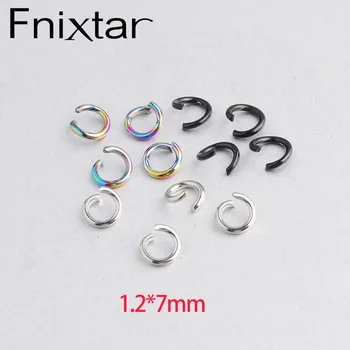 

Fnixtar 100Pcs/Lot 1.2*7mm Black Rainbow Steel Blue Color Stainless Steel Open Jump Rings Split Rings For DIY Making Connector