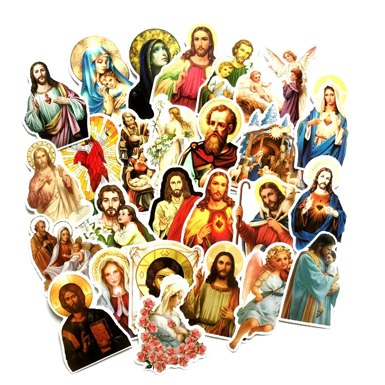 Наклейка с Иисусом 68 шт./лот, высокое качество, 3D наклейки из мультфильма Христос спаситель, классические детские игрушки, подарок, благословение Иисуса