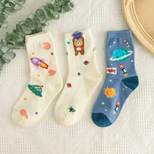 

animal print cartoon socks harajuku alien woman kawaii calcetines women skarpetki meias meia calcetas mujer cute divertidas sock