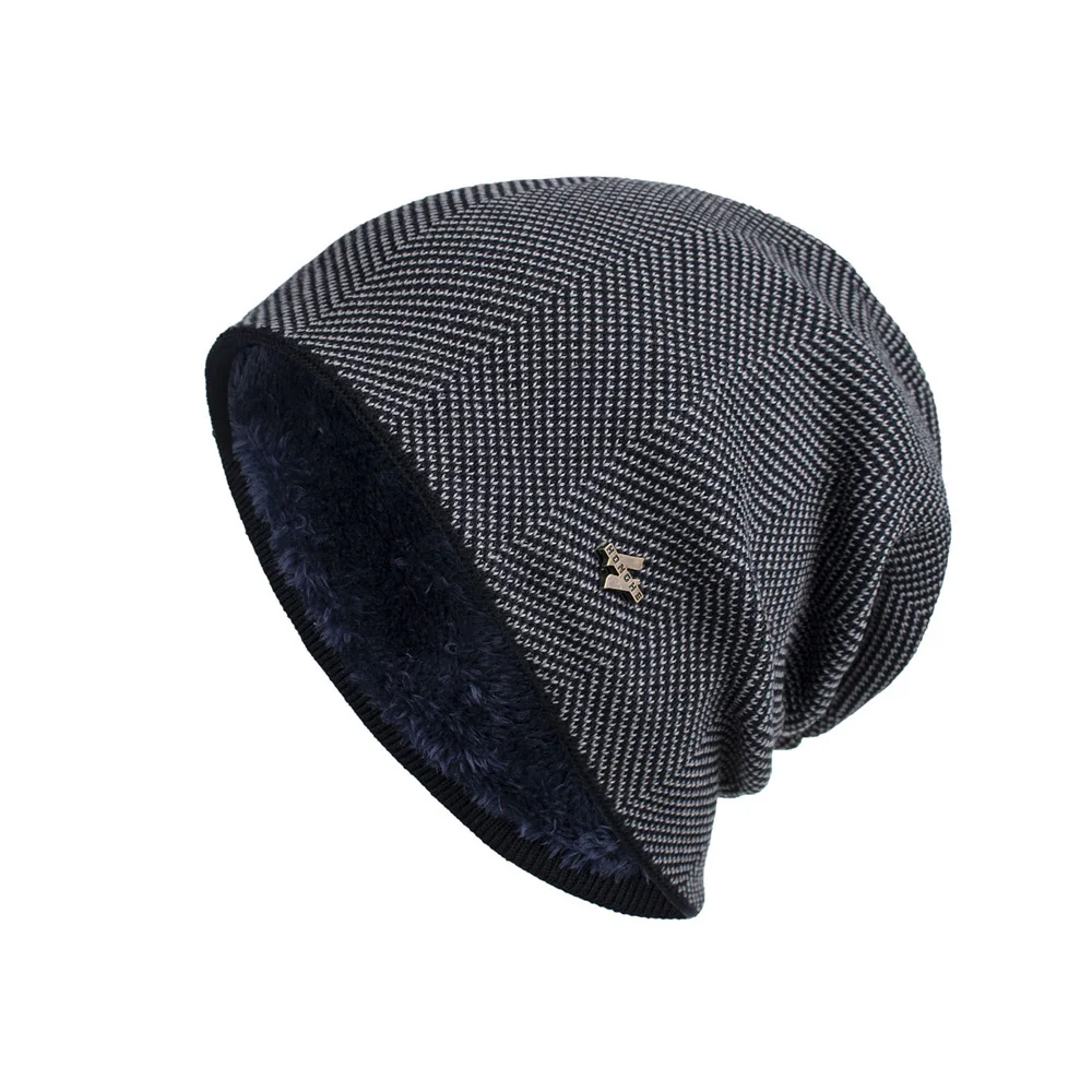 

Intimate Design Warm Autumn Winter Knit Beanie Cap Fisherman Cap Daily Ski Plus Velvet Hat Not Easy To Pilling
