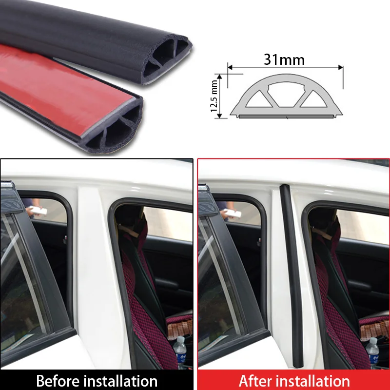 2 шт. универсальные резиновые уплотнительные полосы для автомобильных дверей Epdm звукоизоляционные уплотнения для B стойки Центральная защита Авто Дверной герметик для автомобилей