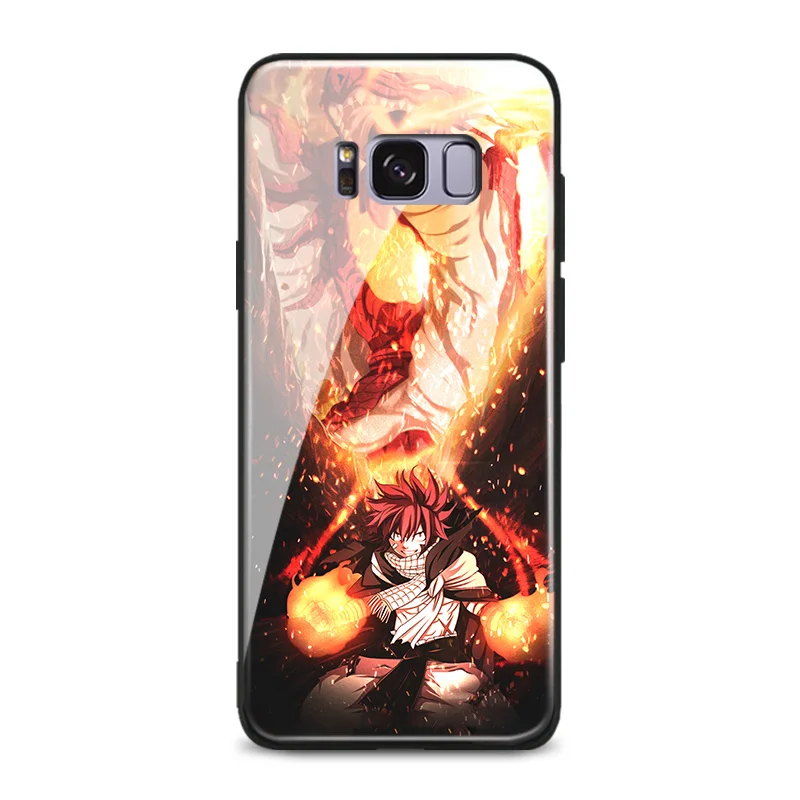 Fairy Tail Аниме «Нацу» Люси Эрза мягкий силиконовый стекло чехол для телефона в виде ракушки для samsung Galaxy S8 S9 S10e S10 Note 8, 9, 10, плюс