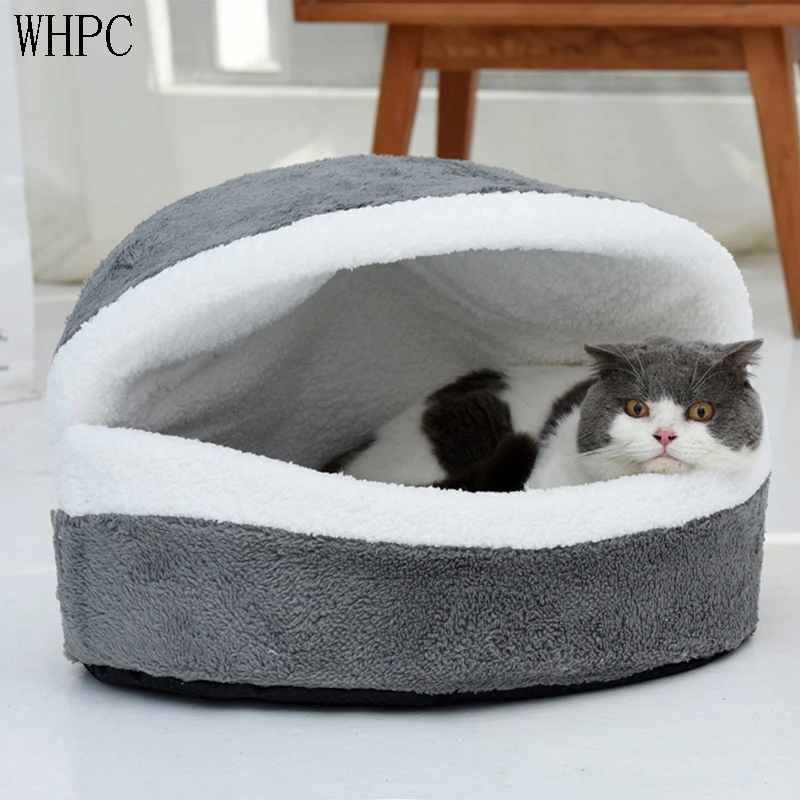 

WHPC Pet Cat Bed House Dog Bed Kennel Puppy Cave Warm Sleeping Bed Winter Warm Bed For Cats Small Dog House for Cats Products