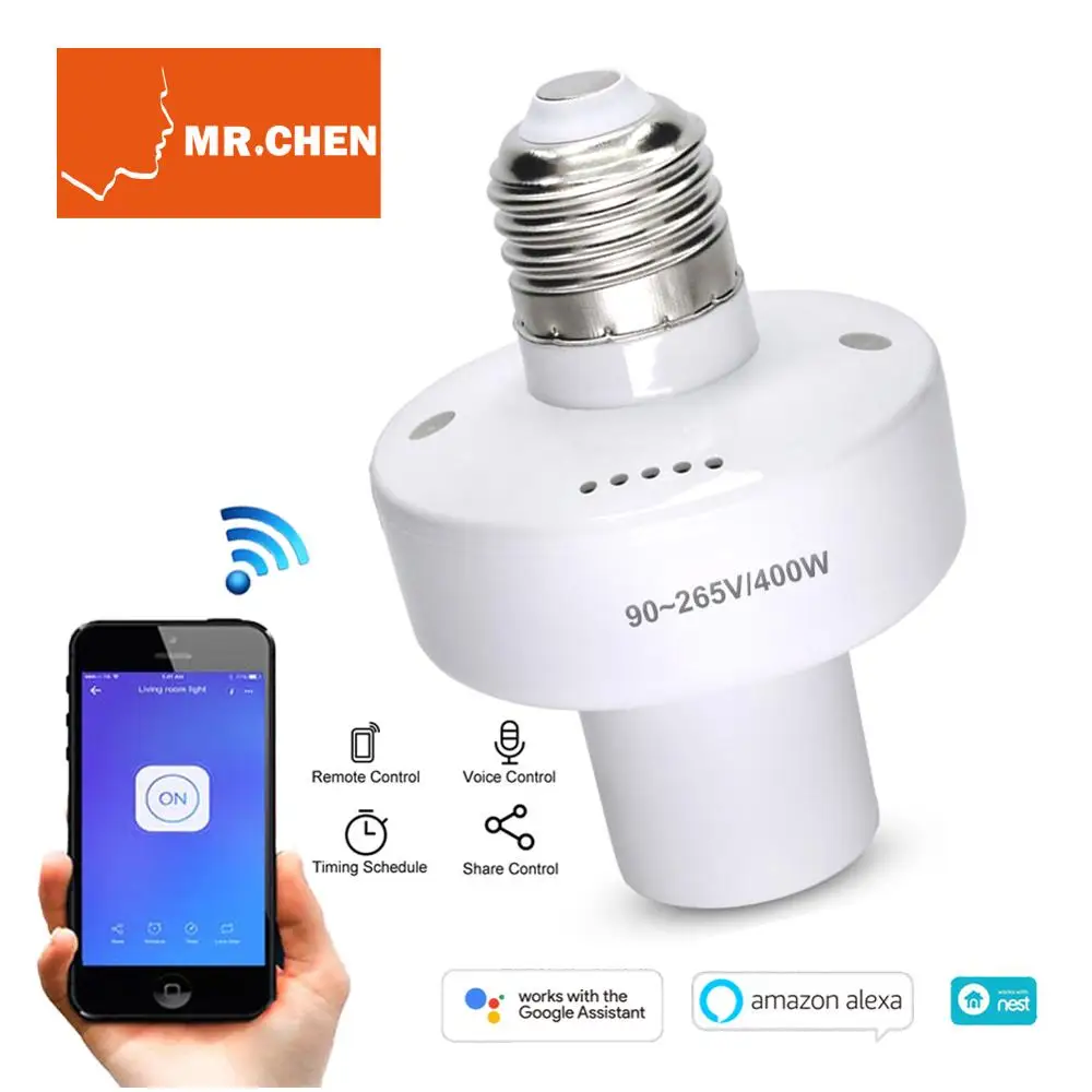 

E27 E26 Smart Switch Remote IOS Android APP Wifi Led Lamp Wireless Timer Light Switch Intelligent Universal DIY Voice Controller