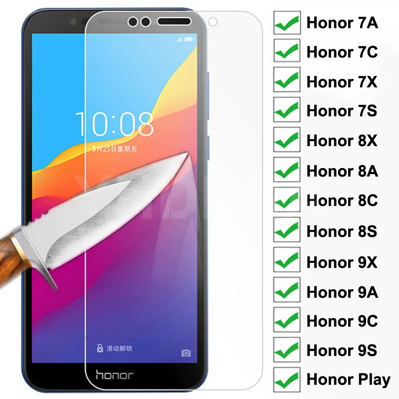 9H Protective Glass For Huawei Honor 7A 7X 7C 7S Tempered Screen Protector Glass Honor 9X 9A 9C 9S 8X 8A 8C 8S Play Glass Film afbeelding
