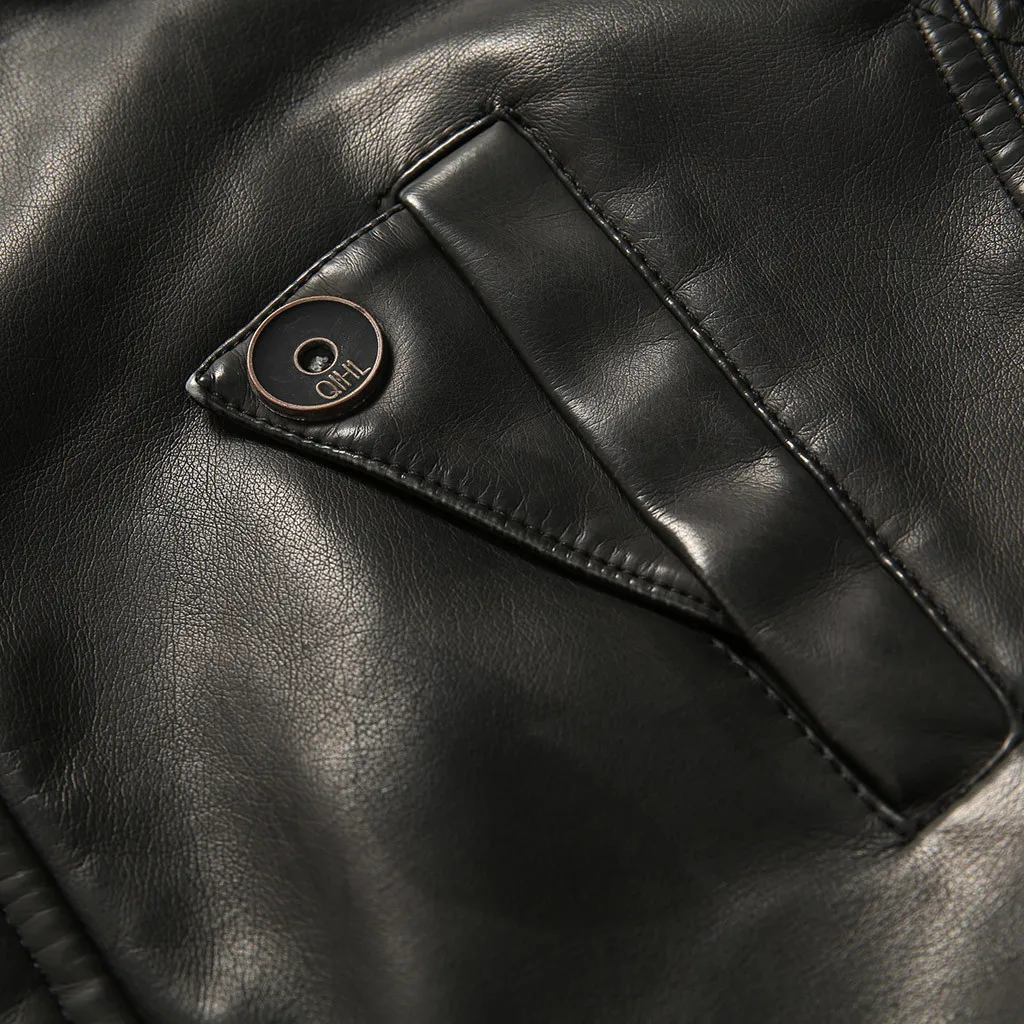M-6XL, мужская кожаная куртка, зимние водонепроницаемые пальто из искусственного меха, мужские кожаные мотоциклетные куртки, одежда, Искусственная черная куртка на молнии с поясом