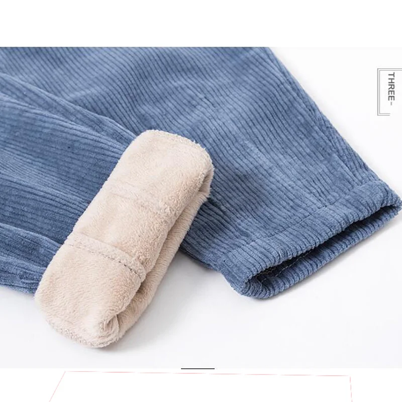 Corduroy Pants Women Loose Thick Plus velvet Harem Pants Winter Warm Women Pants High waist Casual Long Trousers Plus Size