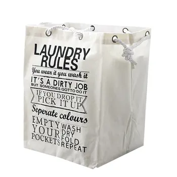 

fashion thick laundry bag white printing foldable dirty cloth laundry bin home use collapsible corner laundry basket large