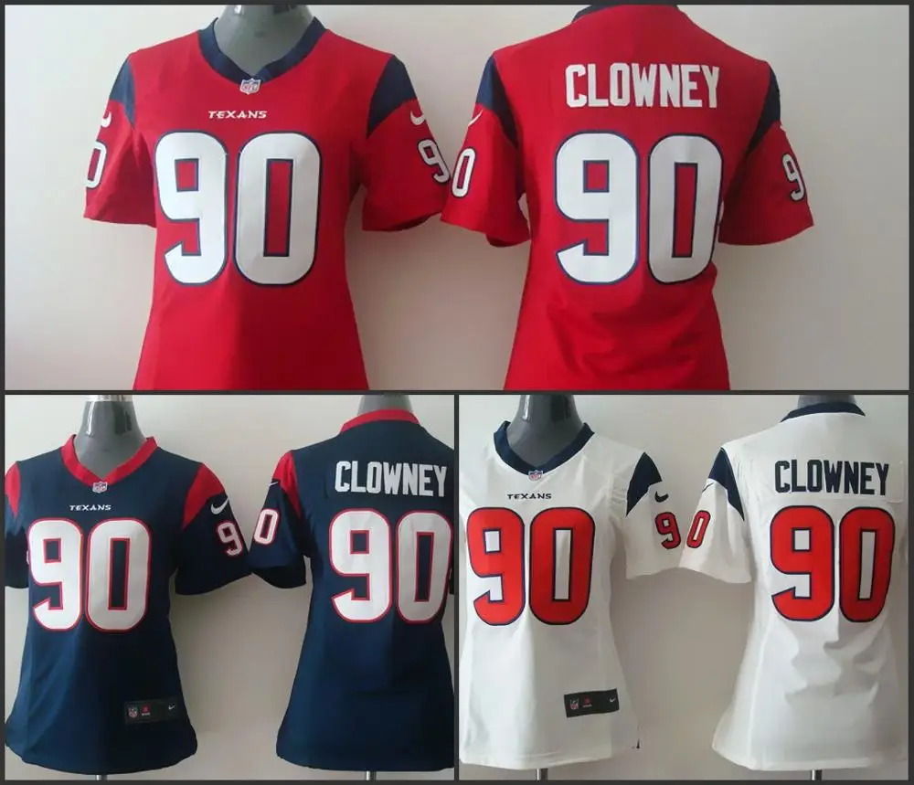 Женские Хьюстон s женские 90 джадевеон клауни с вышитыми логотипами, размеры от S до XXL Джерси