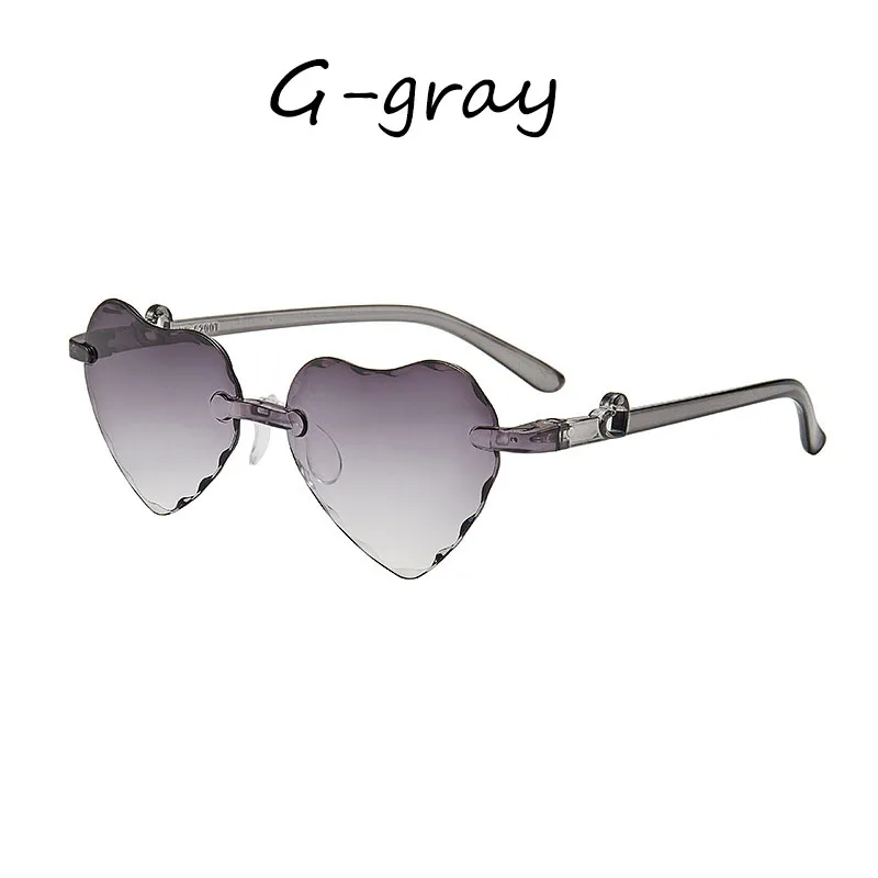 gradient gray Модные солнцезащитные очки в форме сердца для детей, коллекция года, роскошный бренд, пляжный Подарочный очки для девочек и женщин, для вождения, карнавала, UV400 - Цвет линз: gradient gray