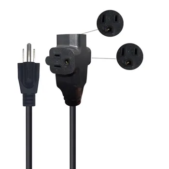 

US 3pin 5-15P To 5-15R Power Extension Cable,USA 3 Pin Plug To Female Power Cable Cord,15A/125V