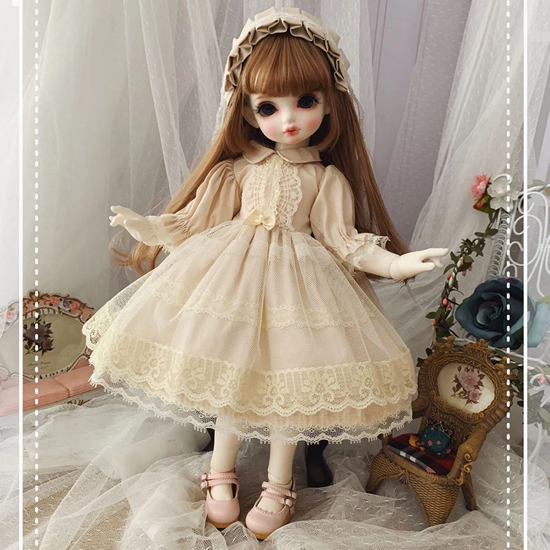 Платье для принцессы костюм + лента волос куклы BJD 1/6 1/4 дюйма аксессуары кукол Blyth