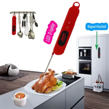 

Instant Read Meat Thermometer Kitchen Cooking Food Candy Thermometer with Backlight and Magnet for Oil Deep Fry BBQ