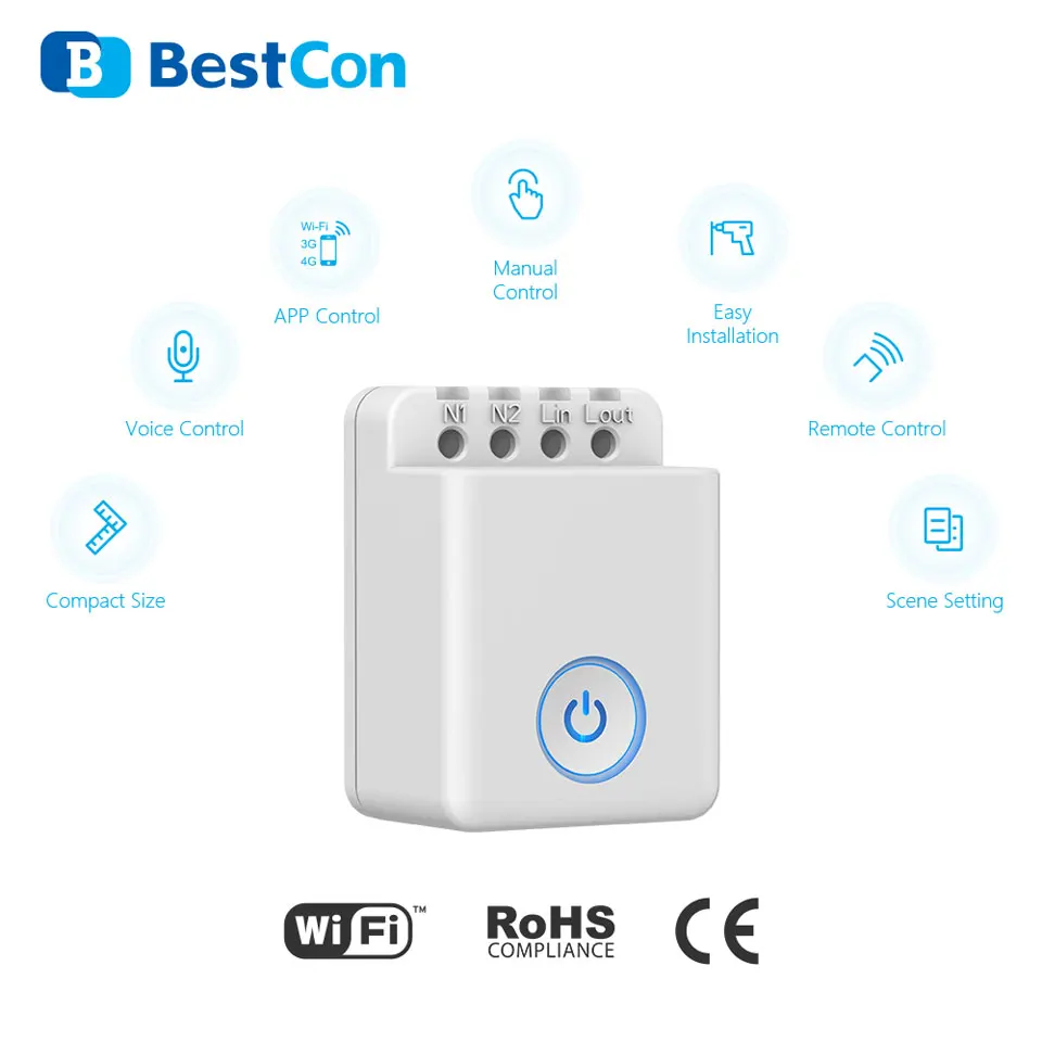 

BroadLink BestCon MCB1 WiFi/3G/4G Smart Remote Control Interruptor Scheduled Countdown Timer Works With Alexa Google Smart Home