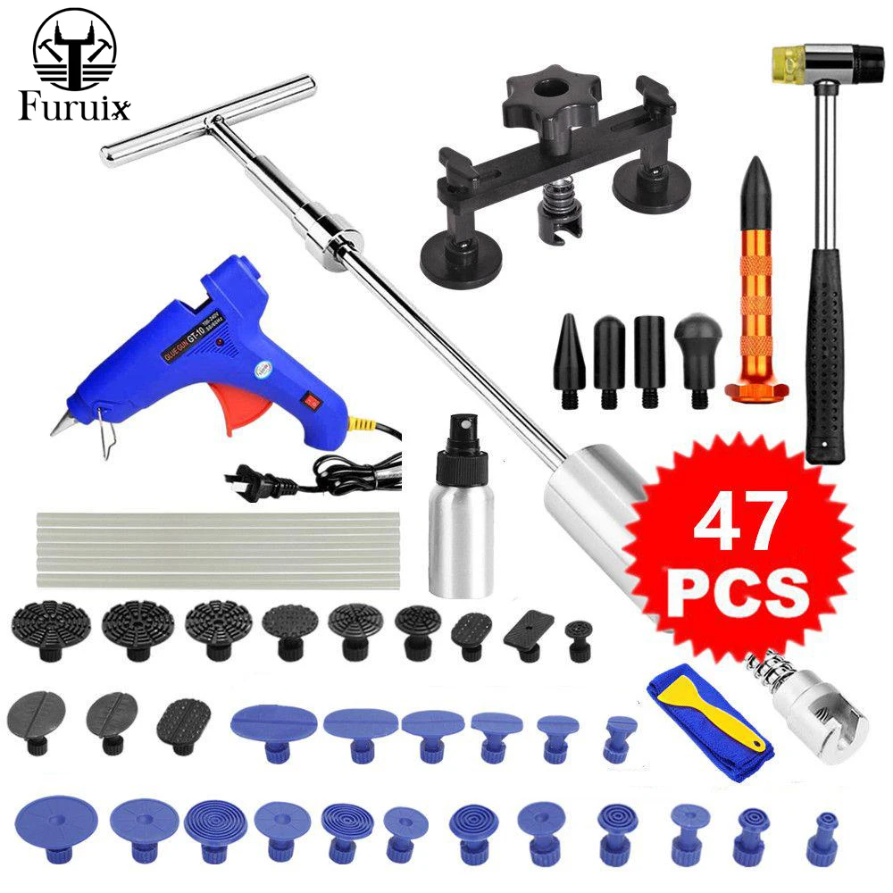 Auto Paintless Dent Repair Kits,Car Dent Puller,Full Set Dent Remover Tools for Door Dings, Hail Damage, All Kinds of Auto Dents