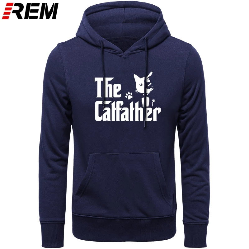 REM The CatFather Father Of Cats Dad забавные мужские хлопковые Harajuku уличные черные толстовки с