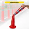 VEVOR 6 Pack /12 Pack Traffic Delineator Posts Flexible Channelizer Cone 30 Inch Spring Post Flexible PU Reflective Band Design 4