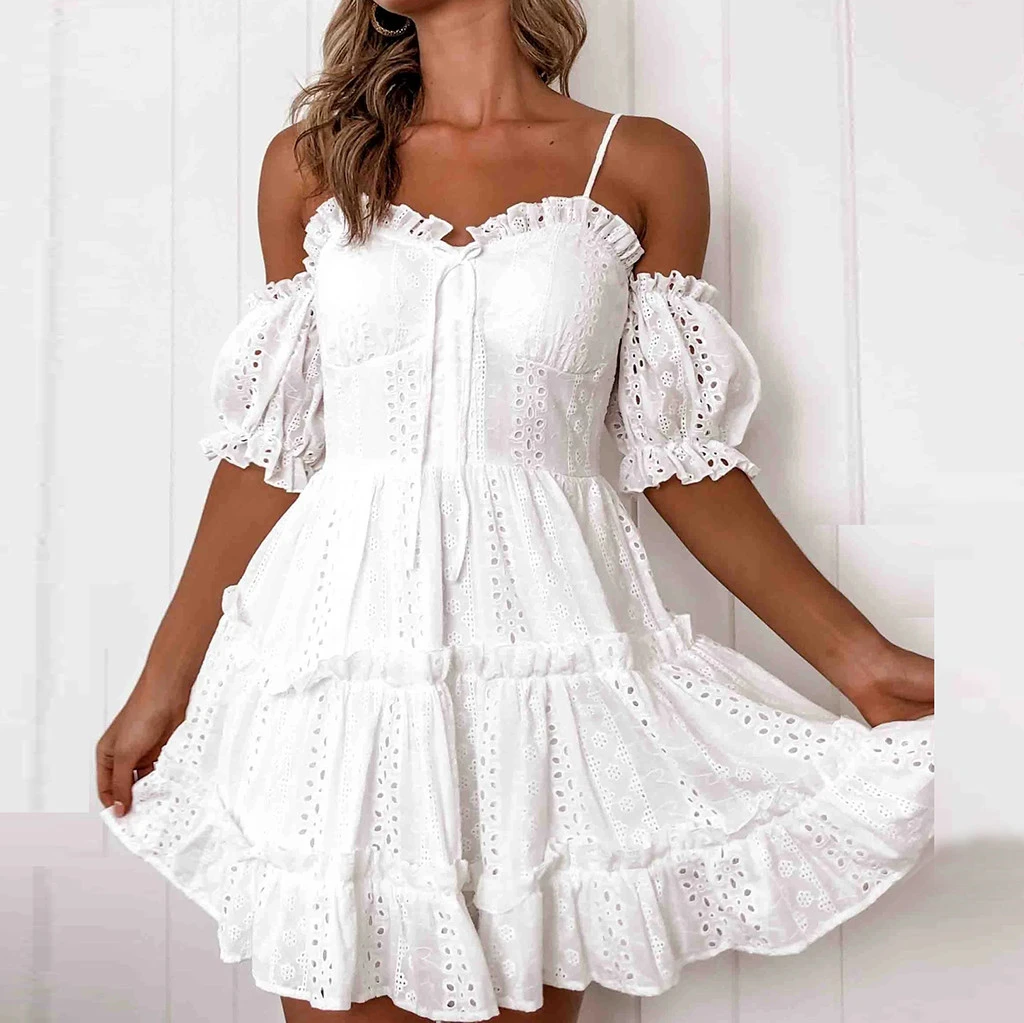 sexy lace white dress