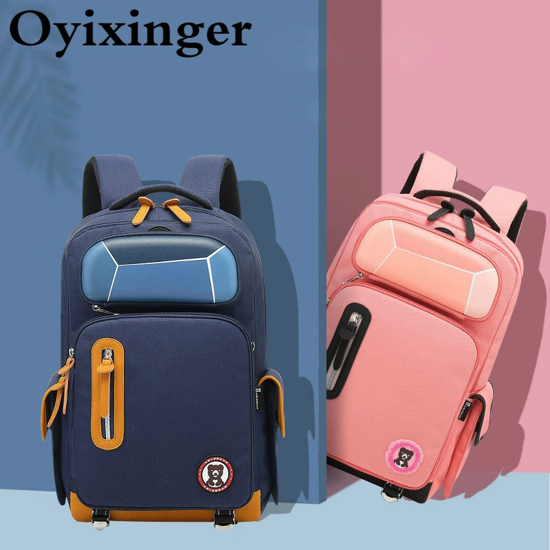 Low Price School-Bag Pencil-Case Children Bag Large-Capacity Waterproof Cartoon Oyixinger Backpack dmx5M9ZZJz8