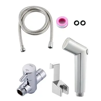 

Handheld Bidet Sprayer Electroplated ABS Spayer & Brass T-Adaptor for Bathroom
