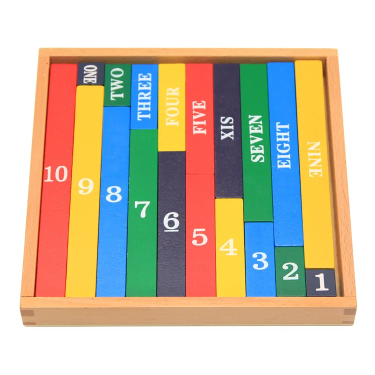  Wooden building blocks Montessori children colored decimal bars kindergarten early education Montes - 4000549111897