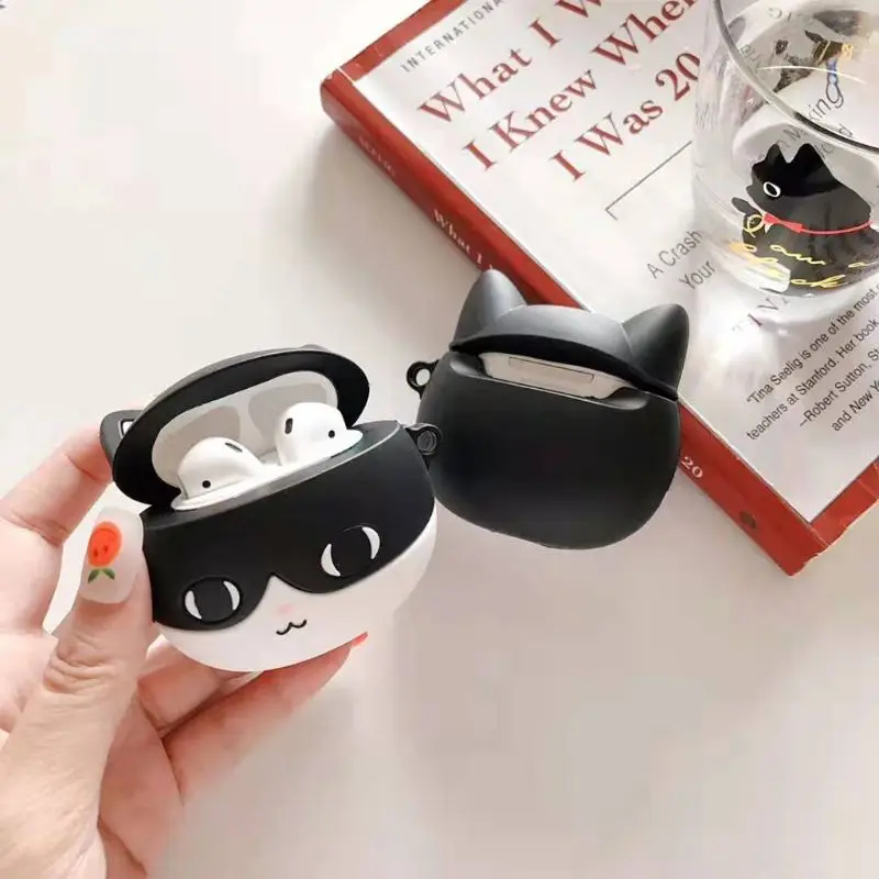 Милый Кот шаблон Защитный чехол силиконовый чехол для Airpods 1/2 зарядная коробка