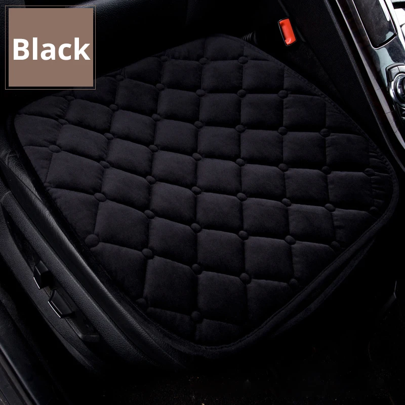 black front 1 piece Универсальный теплый автомобильный коврик для сиденья, четыре сезона, переднее и заднее льняное детское кресло для автомобиля, чехол для подушки, дышащий коврик для автомобильного сиденья - Название цвета: black front 1 piece