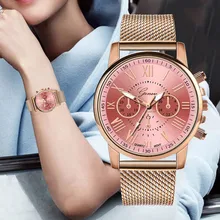 Женские часы, повседневные кварцевые часы-браслет, мода, женские часы с силиконовым ремешком Geneva, женские наручные часы, подарок