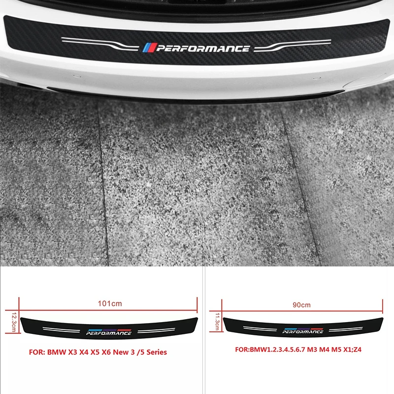 

For BMW 1 3 5 7 Series X1 X3 X4 X5 X6 M3 M4 M5 Z4 E46 E39 E9 E91 E60 Carbon Fiber Car Rear Bumper Trunk Guard Protected Stickers