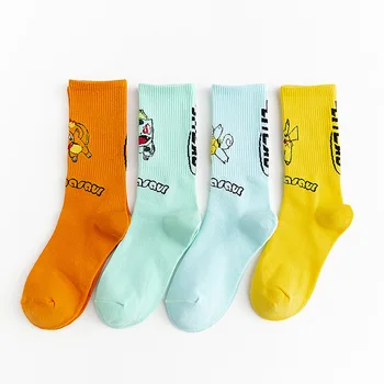 

Japanese cartoon anime Pokemon Pikachu Charmander Winter socks Harajuku fashion trend cotton crew socks casual happy funny socks