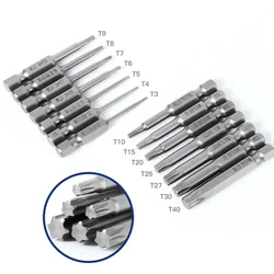 QUK broca de destornillador magnético, juego de brocas de T3 T40 de precisión de 6,35mm, conjunto de juntas eléctricas de un solo extremo, herramienta de reparación de perforación neumática