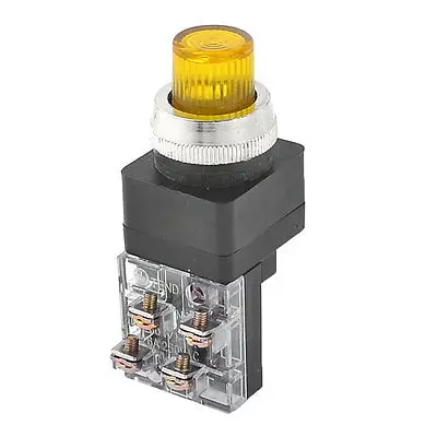 

Yellow Sign Momentary 1 NO 1 NC Normally Open Closed DPST Push Button Switch