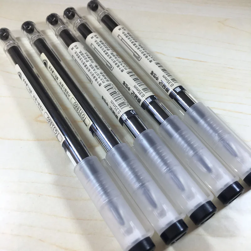 12 шт./партия MUJI японский Стиль 0,35 мм гелевая ручка черного цвета черные, голубые чернила Maker ручка школьные канцелярские студенческий экзамен записи поставка канцтоваров