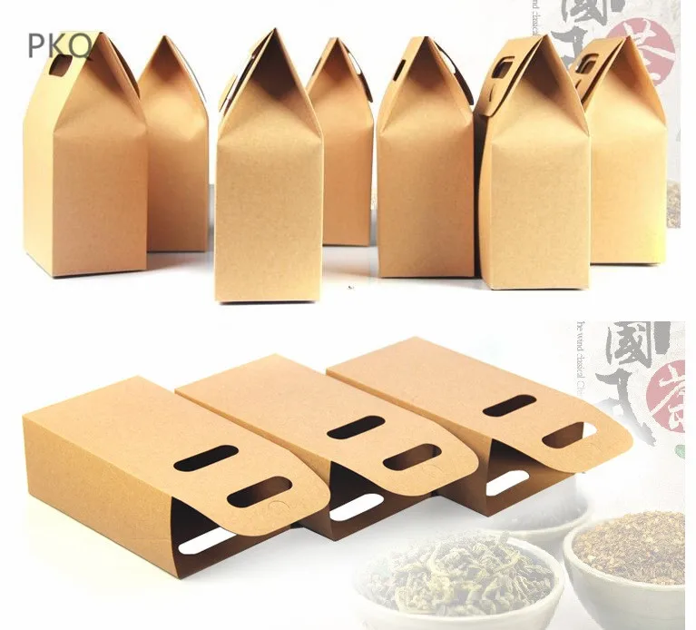 

50PCS Kraft Paper Gift Bags Self Standing Durable Lunch Paper Food Packing Bags Hamburgers Bags Pollen Tea Storage Seal Pockets