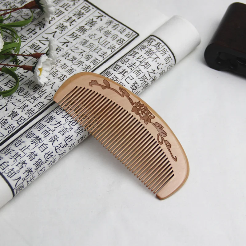Of Carve Patterns or Designs on Woodwork Wooden Comb Combs Anti-static Portable Massage Scalp Care Abortion Custom